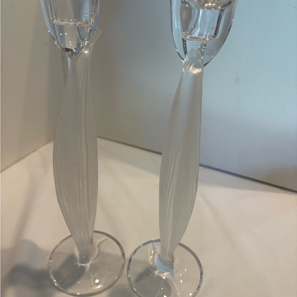 Elegant Glass Candle Holders Set of 2 Mikasa Tulip Crystal candle Holders - Picture 4 of 10